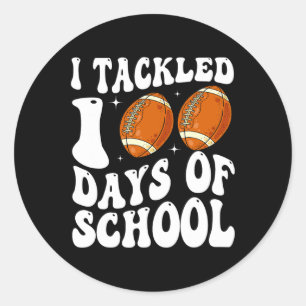 Ich habe 100 Tage Schulfußball gemacht 100 Tage Ki Runder Aufkleber