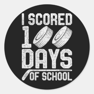 Ich habe 100 Tage Schulhockey-Schüler-Lehrerin bek Runder Aufkleber