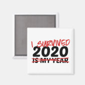Ich habe 2020 überlebt magnet (Vorderseite/Rückseite)