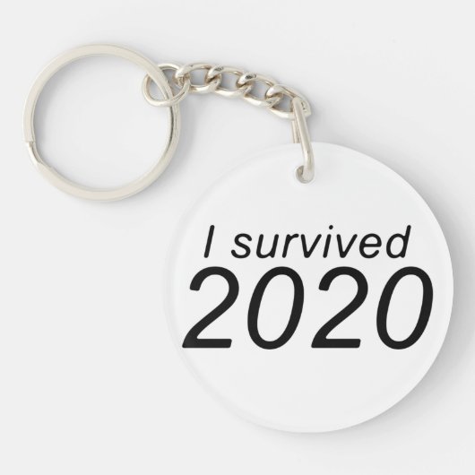 "Ich habe 2020 überlebt" Schlüsselanhänger (Vorderseite)