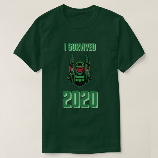 Ich habe 2020 überlebt T-Shirt (Design vorne)