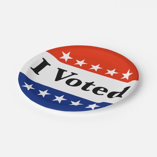 Ich habe 2024 gewählt pappteller (Schrägansicht)