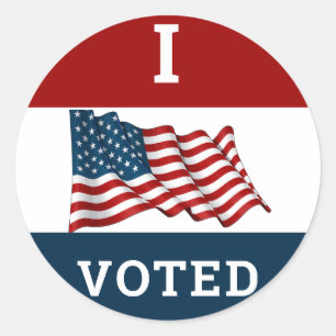 Ich habe 2024 Wahlen unter der Flagge Amerikas gew Runder Aufkleber