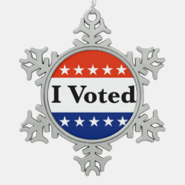 Ich habe 2026 gewählt schneeflocken Zinn-Ornament