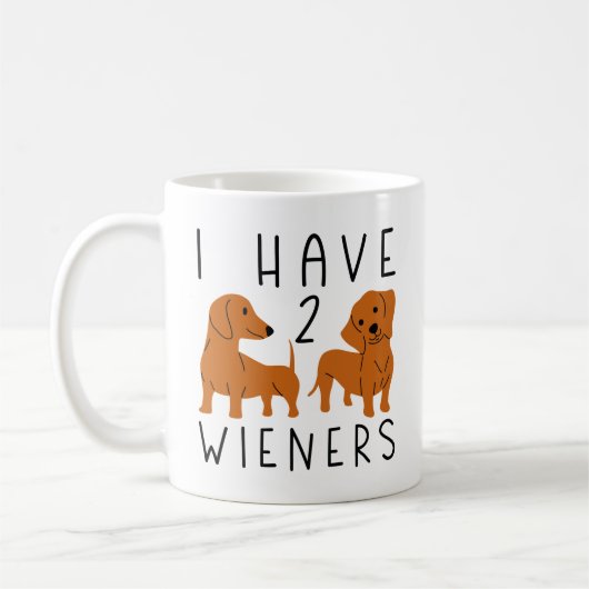 Ich habe 2 Dackeln Kaffeetasse (Links)
