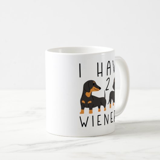 Ich habe 2 Dackeln Kaffeetasse (VorderseiteRechts)