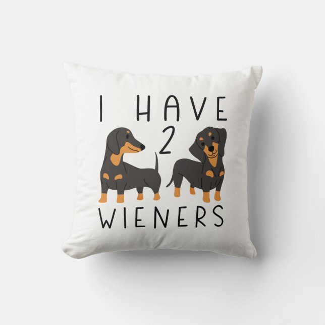Ich habe 2 Dackeln Kissen (Vorderseite)
