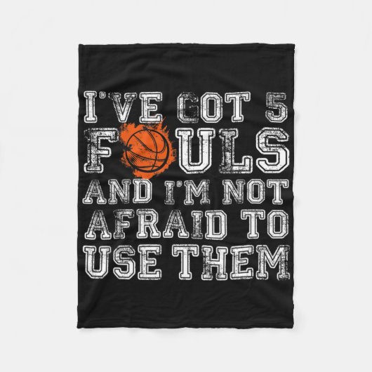Ich habe 5 Fouls Bysketbyll Geschenke Männer Fraue Fleecedecke (Vorderseite)