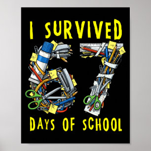 Ich habe 67 + 33 Schultage überlebt 100. Tag Mathe Poster