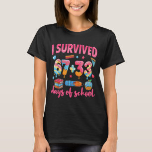 Ich habe 67 + 33 Tag(e) Schule überlebt Lustig 6 7 T-Shirt