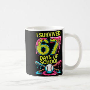 Ich habe 67 Schultage überlebt Lustig 67 Baseball Kaffeetasse