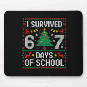 Ich habe 67 Schultage überlebt Lustiges Six Seven Mousepad