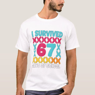 Ich habe 67 Schultage überlebt Strichmarkierung Lu T-Shirt