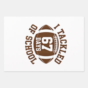 Ich habe 67 Tage Schul-Football-Fantasie 100. bewä Geschenkpapier Set