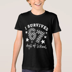 Ich habe 67 Tage Schul-T-Shirt überlebt Lustiges Tri-Blend Shirt