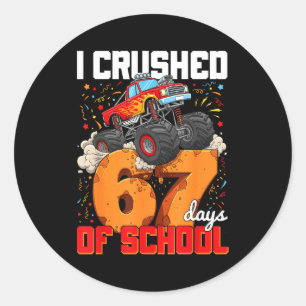 Ich habe 67 Tage Schule Gen Alpha Slang Meme S zer Runder Aufkleber