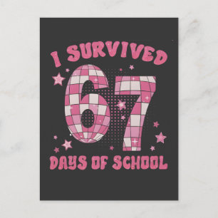 Ich habe 67 Tage Schule überlebt 100. Schultag Ankündigungspostkarte
