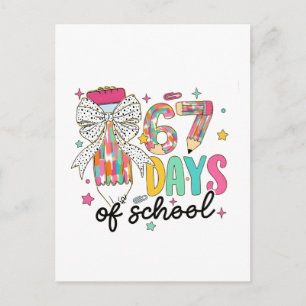 Ich habe 67 Tage Schule überlebt 100 Tage Schule  Feiertagspostkarte