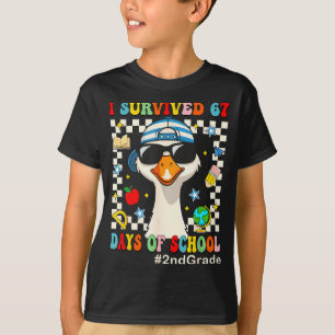 Ich habe 67 Tage Schule überlebt Lustige Gans Jung T-Shirt