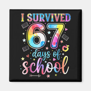 Ich habe 67 Tage Schule überlebt Lustiger 67 Meme  Magnet