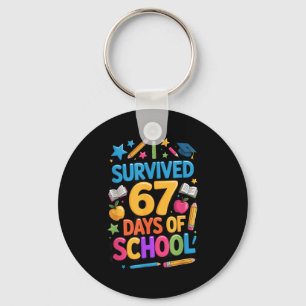 Ich habe 67 Tage Schule überlebt Lustiger Schüler  Schlüsselanhänger