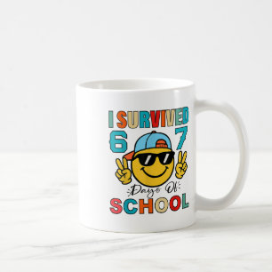 Ich habe 67 Tage Schule überlebt Lustiges 67 Meme  Kaffeetasse