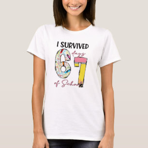 Ich habe 67 Tage Schule überlebt Lustiges 67 Meme T-Shirt