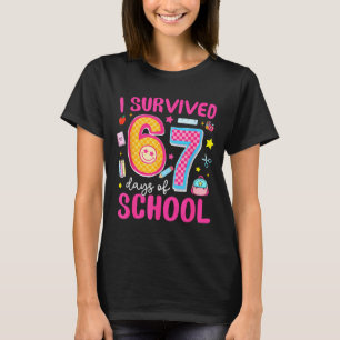 Ich habe 67 Tage Schule überlebt Lustiges Meme Leh T-Shirt