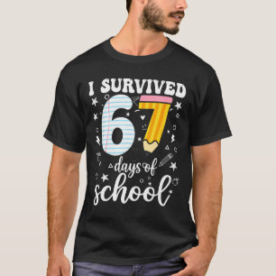 Ich habe 67 Tage Schule überlebt Lustiges Meme Leh T-Shirt