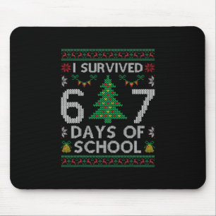 Ich habe 67 Tage Schule überlebt Lustiges Six Seve Mousepad