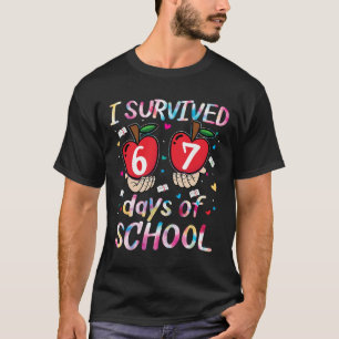 Ich habe 67 Tage Schule überlebt Meme für Kinder L T-Shirt