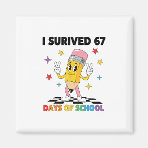 Ich habe 67 Tage Schule überlebt Six Seven Meme fü Magnet
