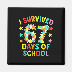 Ich habe 67 Tage Schule überlebt Six Seven Meme Ki Magnet