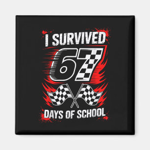 Ich habe 67 Tage Schule überlebt Six Seven Meme Re Magnet