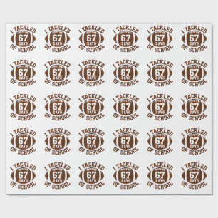 Ich habe 67 Tage Schulfußball-Fantasie 100. bewält Geschenkpapier