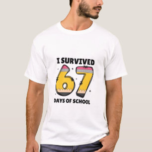 Ich habe 6 7 Tage Schule überlebt Lustig 100 Tage T-Shirt