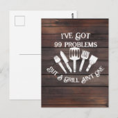 "Ich habe 99 Probleme Got, aber ein Grill ist nich Postkarte (Vorne/Hinten)