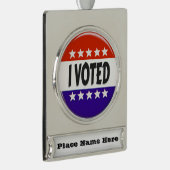 Ich habe abgestimmt Banner-Ornament silber (Rechts)