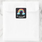 "Ich habe abgestimmt!" Rainbow Quadratischer Aufkleber (Tasche)