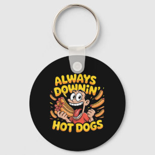 Ich habe ADHS, esse immer Hot Dogs, lustiges Meme  Schlüsselanhänger