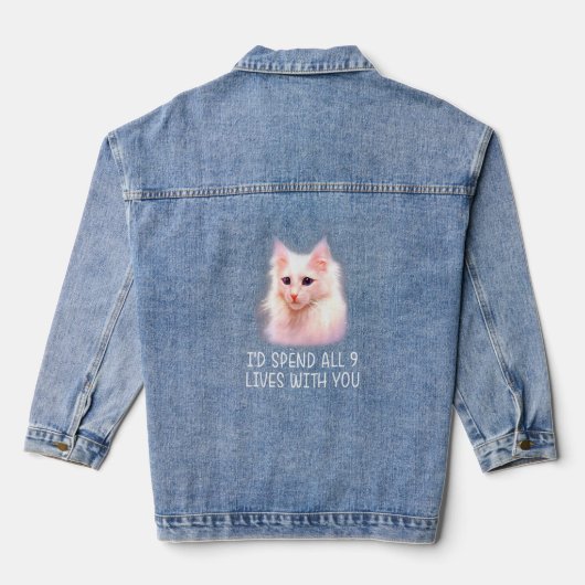 Ich habe alle 9 Leben mit Ihrer Katze verbracht Jeansjacke (Rückseite)