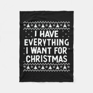 Ich habe alles, was ich zu Weihnachten Gewollt hab Fleecedecke