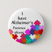 ich habe alzheimers Abzeichen Button (Vorderseite)