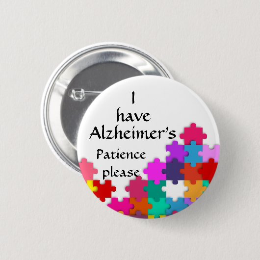 ich habe alzheimers Abzeichen Button (Vorne & Hinten)