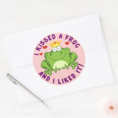 Ich habe am Valentinstag einen Frosch geküsst Runder Aufkleber (Umschlag)