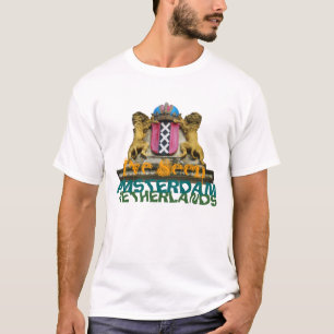 Ich habe Amsterdam-Wappen Text-T - Shirt gesehen