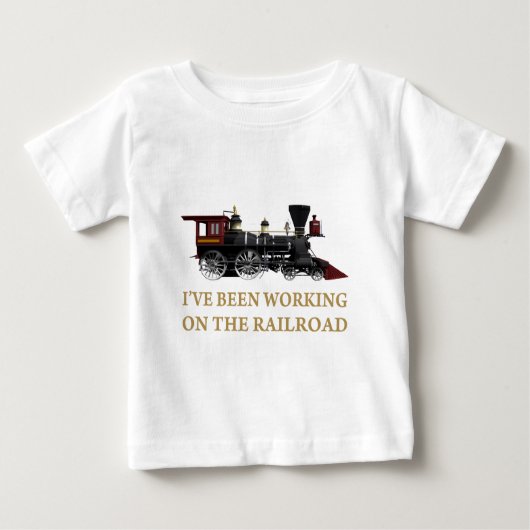 Ich habe an der Eisenbahn gearbeitet Baby T-shirt (Vorderseite)