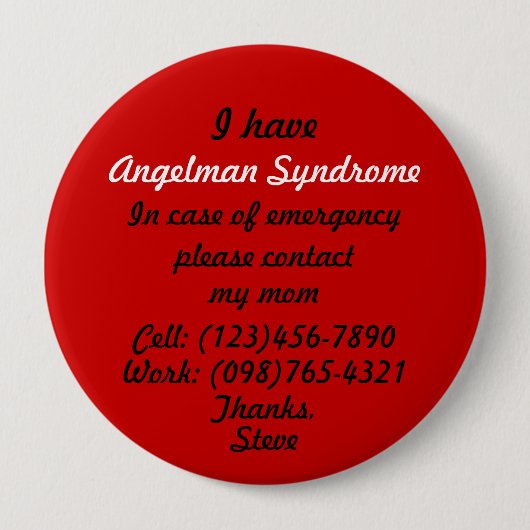 Ich habe Angelman Syndrom-Knopf Button (Vorderseite)