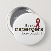 Ich habe Aspergers Button (Vorne & Hinten)