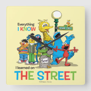 Ich habe auf der STRASSE gelernt Quadratische Wanduhr